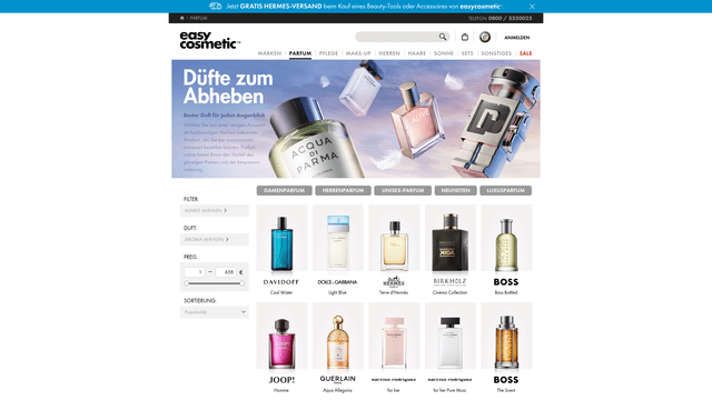easycosmetic Parfum-Sortiment im Shop